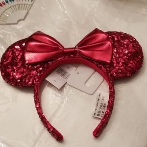 Disney ruby red sequin minnie ears